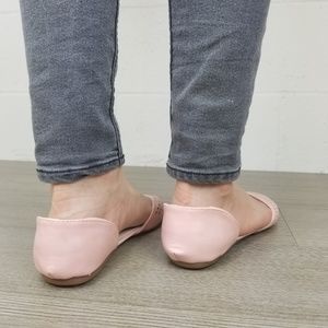 Pointed Faux Leather Flats
